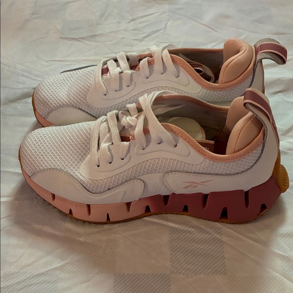 Reebok White and Pink Athletic Shoes